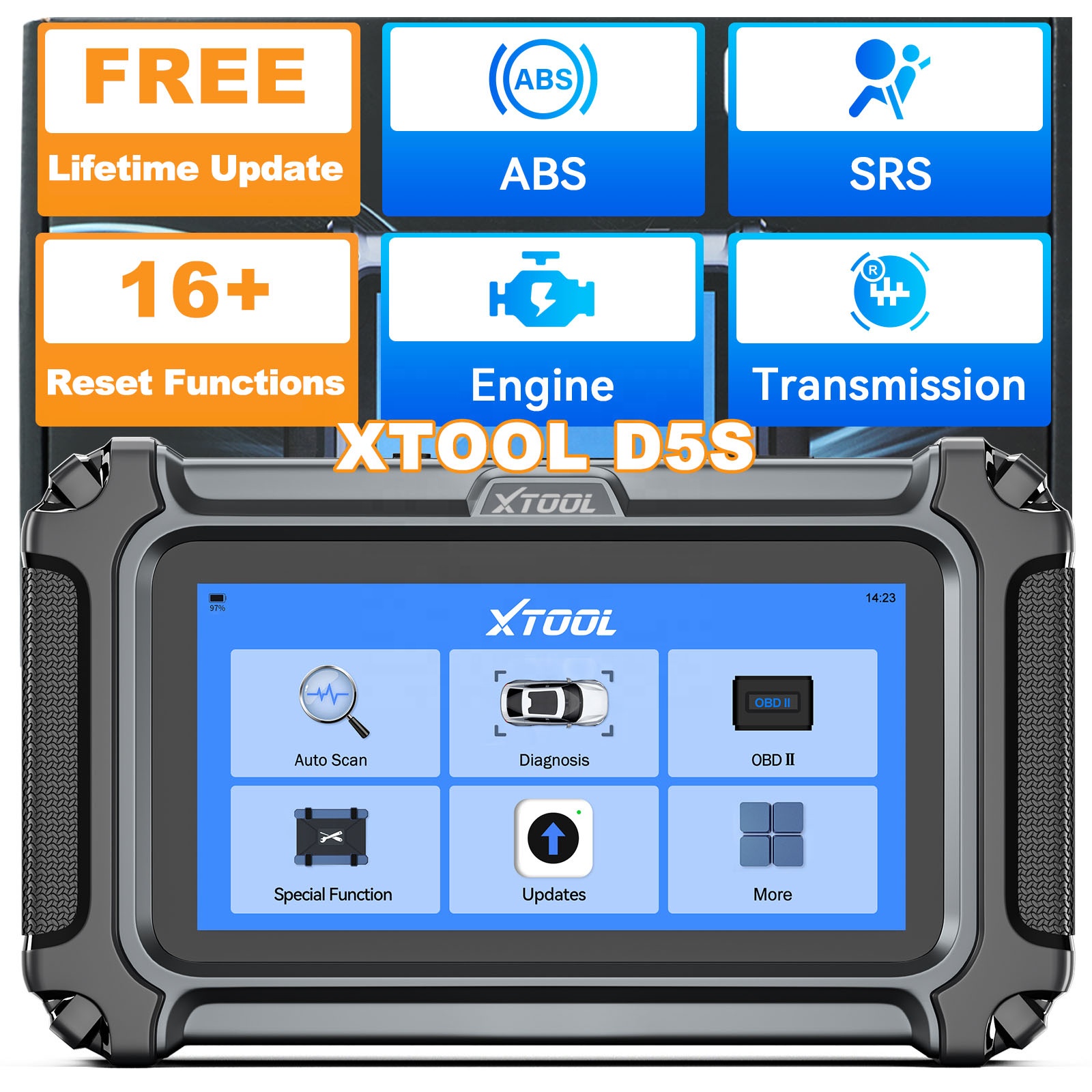 Car Diagnostic Tool - Scanner OBD2 D5S 12V com Atualização