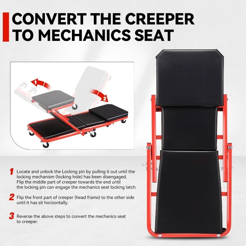 Dobrável Z Creeper 2 em 1 Roll - Garage Creeper Roller avaliação e preço
